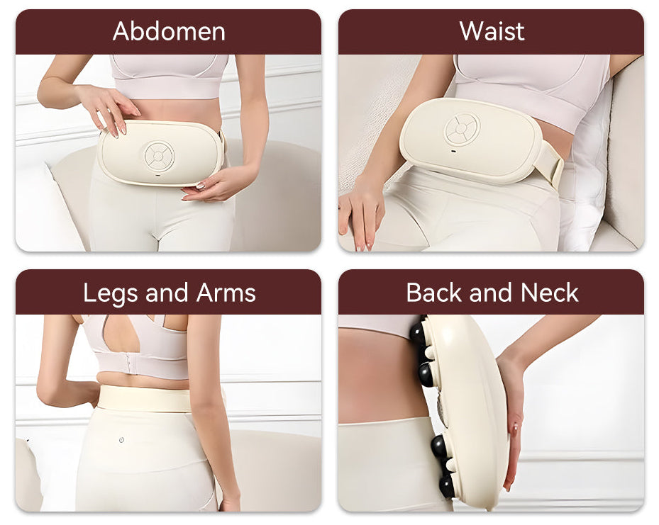 Product used on various parts of the body with text indicating versatility.